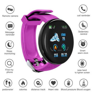 Originele D18 Smartwatch Curved HD Smartphone Fitness Sport, Verzenden, Nieuw, Stuff Certified®