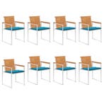 vidaXL Tuinstoelen 8 st met kussens massief acaciahout, Verzenden, Nieuw