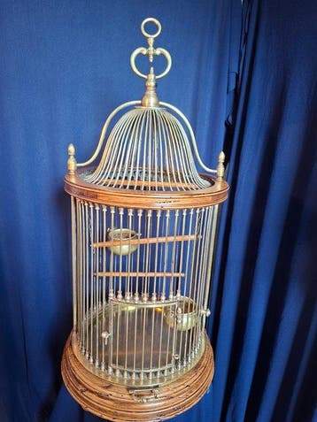 Vogelkooi - Messing, Hout - Klassiek en elegant