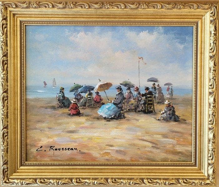 Camille Rousseau (1949) - Normandie ~ Sortie à la mer par, Antiek en Kunst, Kunst | Schilderijen | Klassiek