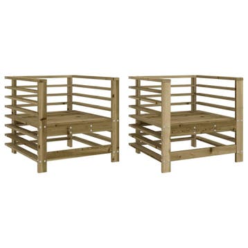 vidaXL Tuinstoelen 2 st geïmpregneerd hout, Verzenden, Nieuw