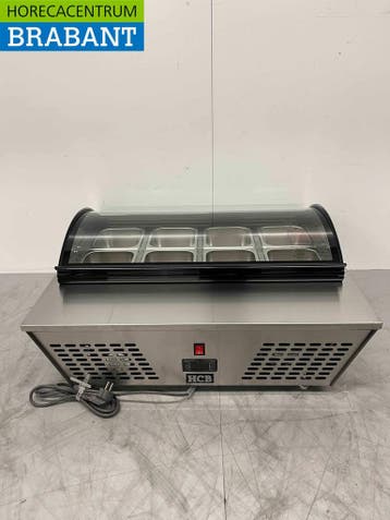 RVS Opzet koelvitrine 8 x 1/6 GN 67 liter 230V Horeca, Ophalen of Verzenden