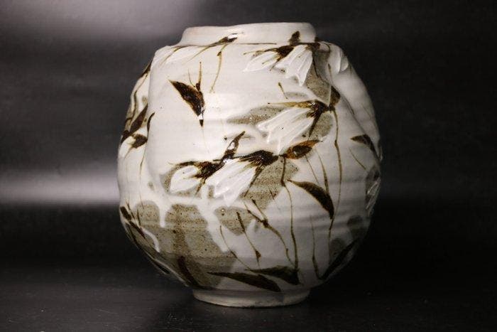 Vase - Grès - Japon - Hotarubukuro Motif - Wakabayashi Sh, Antiquités & Art, Antiquités | Autres Antiquités