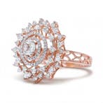Cocktailring - 14 karaat Roségoud - 0.97ct. tw. Diamant
