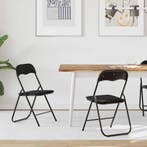 vidaXL Inklapbare stoel 2 pcs Zwart 48 x 44 x 78 cm Fluweel, Verzenden, Nieuw