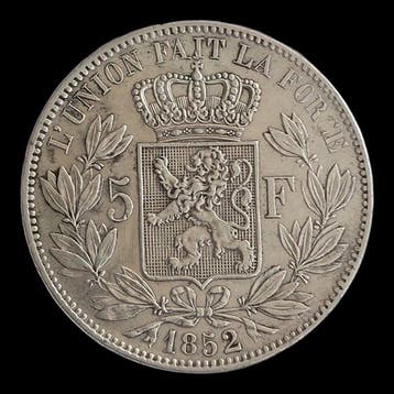 België. Leopold I. 5 Francs 1852 (Zonder minimumprijs)
