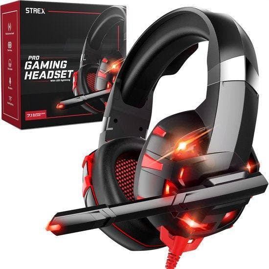 2dekans | Strex Gaming Headset met Microfoon Rood - PC + PS4, Informatique & Logiciels, Casques micro, Enlèvement ou Envoi