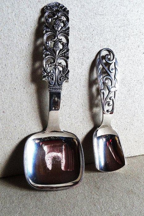 Cuillère (2) - Argent 830 - Cuillères de Norvège et, Antiquités & Art, Antiquités | Argent & Or