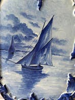 Kunji - Wandbord - Maritim - Keramiek - Schepen op zee -