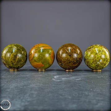 Groene opaal-kogel-set – Levendige groentinten met een