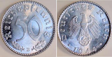 50 Rpf Duitsland 50 Reichspfennig 1944 B J 372 selten i d..., Verzenden, België