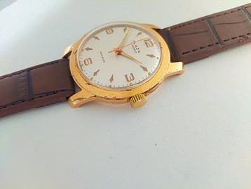 Plaza 17 jewels - Swiss gold plated mens - Zonder, Handtassen en Accessoires, Horloges | Heren, Nieuw