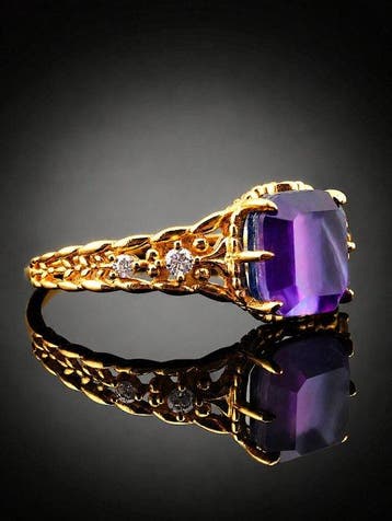 Sans prix de réserve - Bague Bague en améthyste à taille