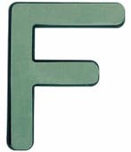 Letter f 30 x 20 cm premier met plastic bodem