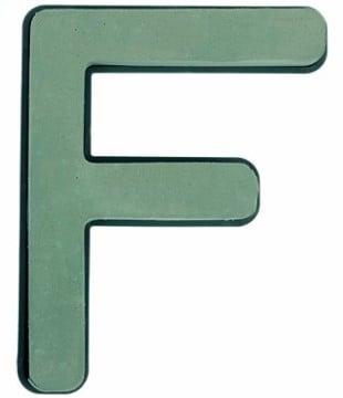 Letter f 30 x 20 cm premier met plastic bodem