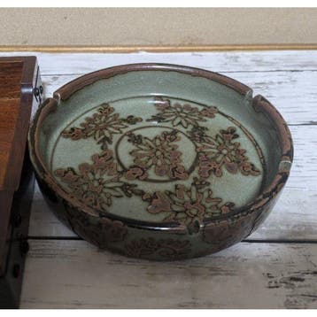 Vintage Japanse houten tabaksdoos voor op bureau met