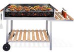 BBQ Collection - Houtskool Barbecue Trolley - RVS 2 Roosters, Huis en Inrichting, Verzenden, Nieuw