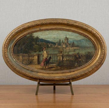 Vincenzo Scala (1839-?), attribuito a - Paesaggio con figure