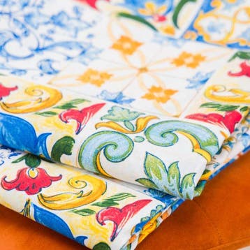 BA176 - Tissu majolique - Patchwork de carreaux