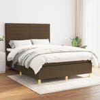 vidaXL Boxspring met matras stof donkerbruin 140x200 cm, Verzenden, Nieuw