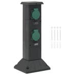 vidaXL Tuinstopcontact kolom 4-wegs 16x16x39,5 cm zwart en, Verzenden, Nieuw