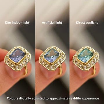 Ring - 18 karaat Geel goud, Witgoud - Diamant - Korund 3,50, Nieuw