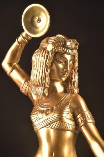 Sculpture, Verguld bronzen beeld van een Egyptische danseres