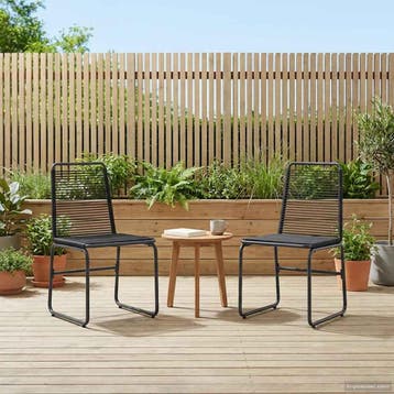 vidaXL Tuinstoelen 2 st Zwart Rattan, Tuin en Terras, Tuinstoelen, Verzenden, Nieuw