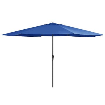 vidaXL Parasol met metalen paal 390 cm azuurblauw, Verzenden, Nieuw