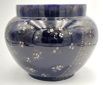 Vase - Majolique - céramique émaillée bleue