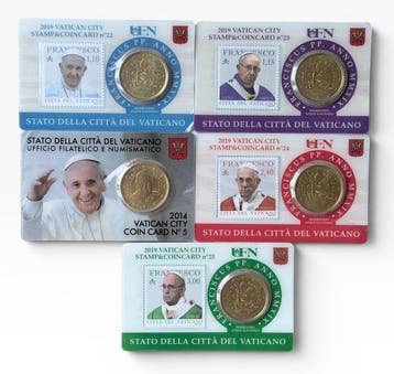 Europe. Coin Card Various Years (18 moedas) (Sans prix de