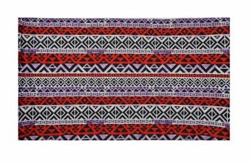 Haarband Multifunctioneel 45x25cm - Ibiza Patroon - Rood Wit