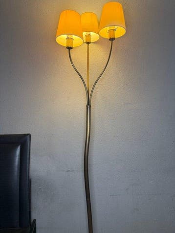 Steinhauer - Lampadaire - Laiton, tissu - Lampe tulipier 164, Antiquités & Art