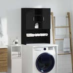 vidaXL Wasmachinekast 70,5x25,5x90 cm zwart eikenkleurig, Verzenden, Nieuw