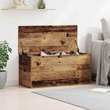 vidaXL Opslagdoos Oud hout 100 x 42 x 46 cm Bewerkt hout, Verzenden