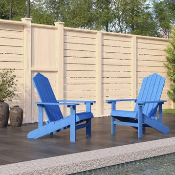 vidaXL Tuinstoelen 2 st Adirondack HDPE aquablauw, Verzenden, Nieuw