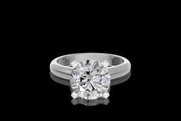 Ring - 14 karaat Witgoud - 4.01ct. tw. Diamant (Lab-grown), Handtassen en Accessoires, Ringen, Nieuw