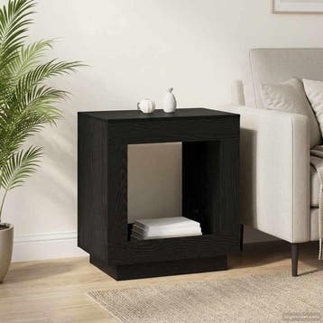 vidaXL Bijzettafel Zwart eiken 60 x 40 x 65 cm Bewerkt hout, Huis en Inrichting, Tafels | Bijzettafels, Verzenden, Nieuw
