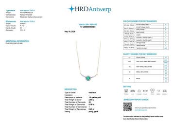 Halsketting - 18 karaat Geel goud - 0.61ct. tw. Smaragd -, Nieuw