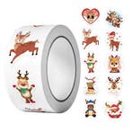 500 Kerst Stickers Op Rol - 2.5cm - Kerststickers -, Verzenden