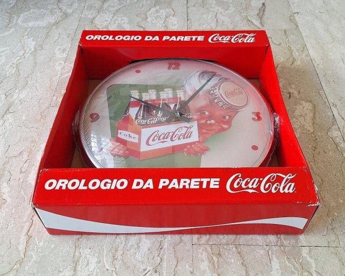 Wandklok - Coca Cola - Vintage Metaal, Glas - 1980-1990 -, Antiquités & Art, Antiquités | Assiettes décoratives & Carrelages