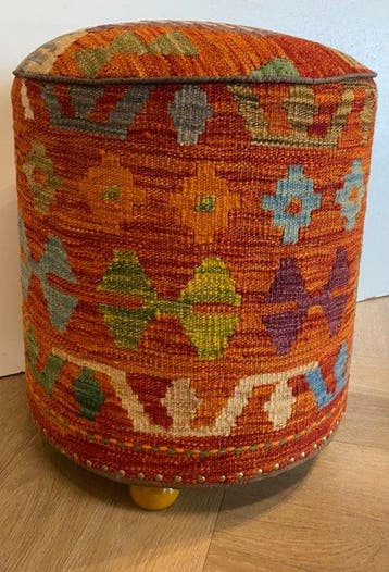 Kelim Poef (Inutilisé/Nouveau) - Tapis - 38 cm - 38 cm, Nieuw
