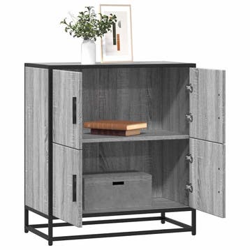 vidaXL Dressoir 68x35x76 cm bewerkt hout grijs sonoma, Verzenden