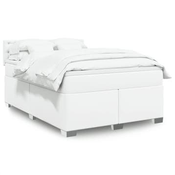 vidaXL Boxspring met matras kunstleer wit 140x200 cm, Verzenden, Nieuw