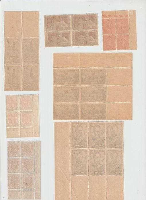Frankrijk 1924/1972 - Blok van 2 en 4 postzegels -, Timbres & Monnaies, Timbres | Europe | France