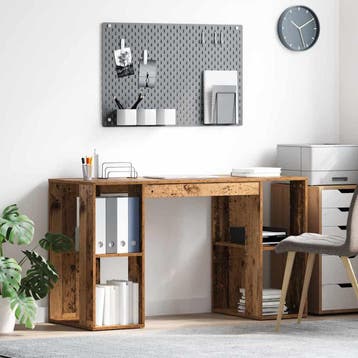 vidaXL Bureau Oud Hout Bewerkt hout 130 x 50,5 x 75 cm, Verzenden