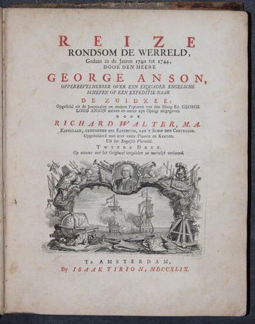 George Anson - Reize rondsom de werreld... 1740 tot 1744...