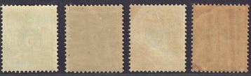 België 1884/1888 - Liggende Leeuw, enkele waarden gom na te, Gestempeld