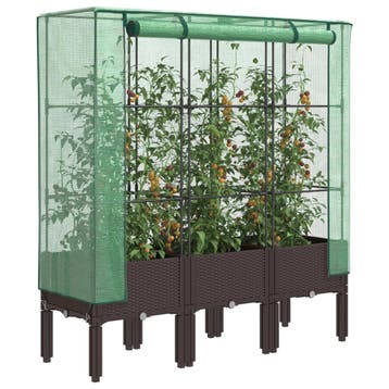 vidaXL Plantenbak verhoogd met kashoes 120x40x140 cm, Verzenden, Nieuw