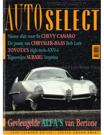 1992 AUTO SELECT MAGAZINE 12 NEDERLANDS